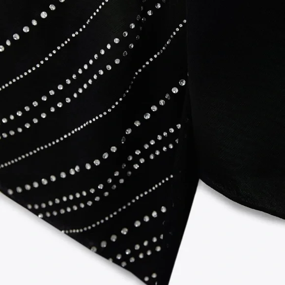 NWT Zara Rhinestone Cape Sleeved Blouse - Picture 8 of 11